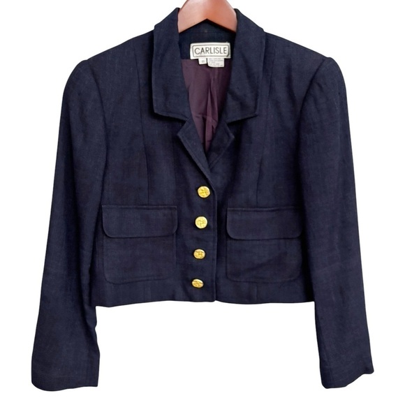 Vintage Carlisle Cropped Silk Jacket Size 10 - Picture 1 of 7